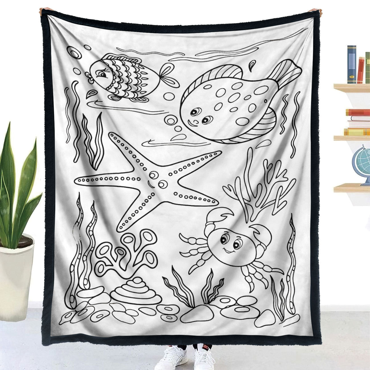 DIY Hand-Painted Coloring Blanket with Brushes