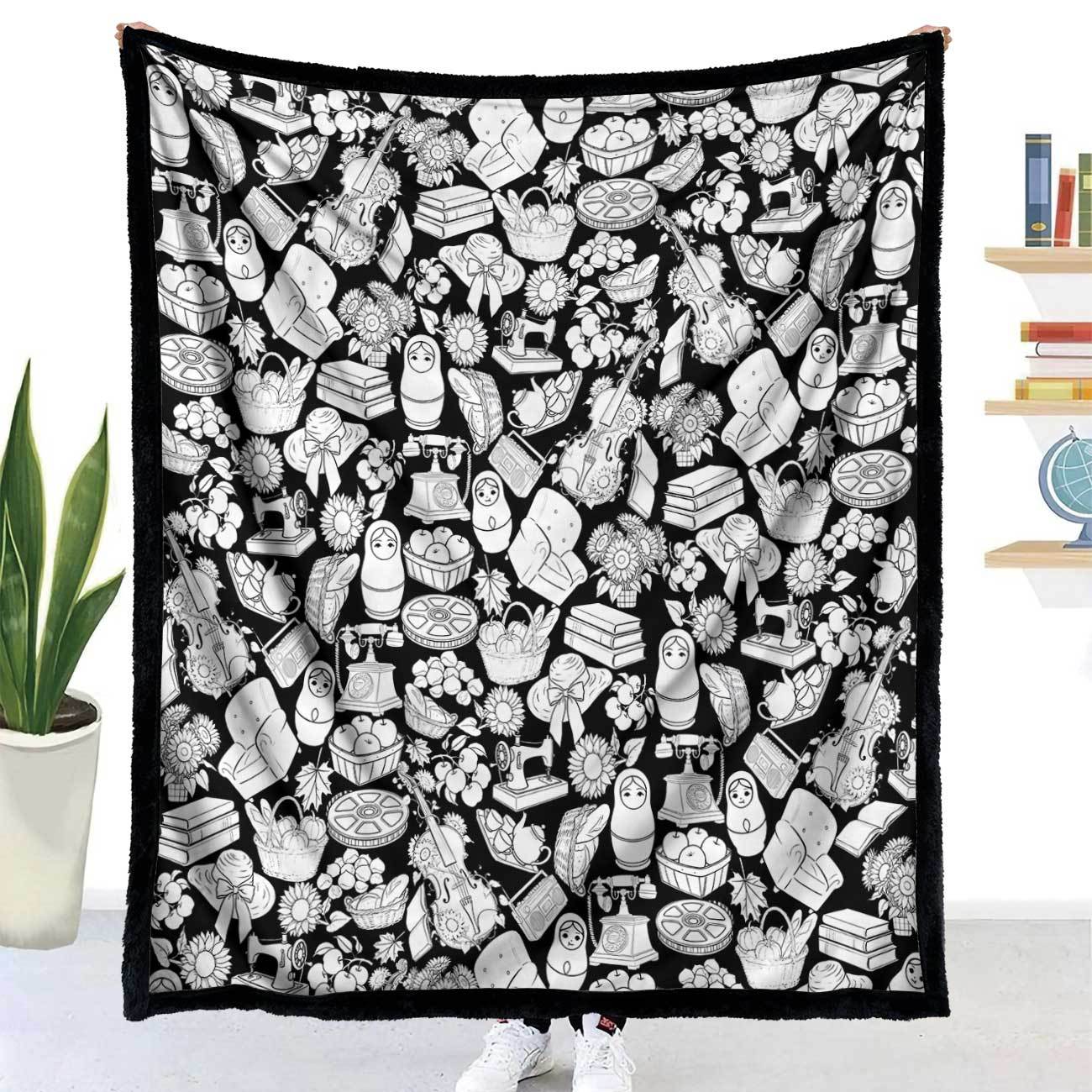 DIY Hand-Painted Coloring Blanket with Brushes