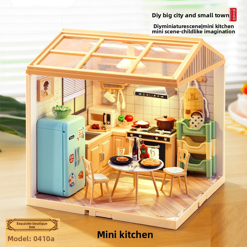 DIY Light-Up Building Block House Model Educational Toy