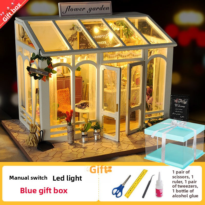 DIY Miniature House Building Kit with LED Lights