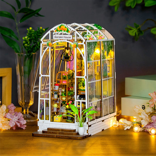 DIY Miniature House Model Kit for Bookshelf Decor