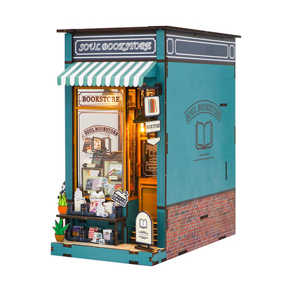 DIY Miniature House Model Kit for Bookshelf Decor