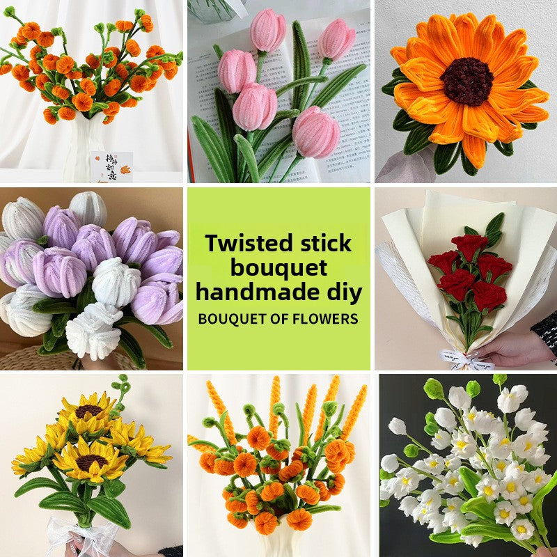 DIY Plush Flower Bouquet Craft