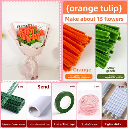 DIY Plush Flower Bouquet Craft