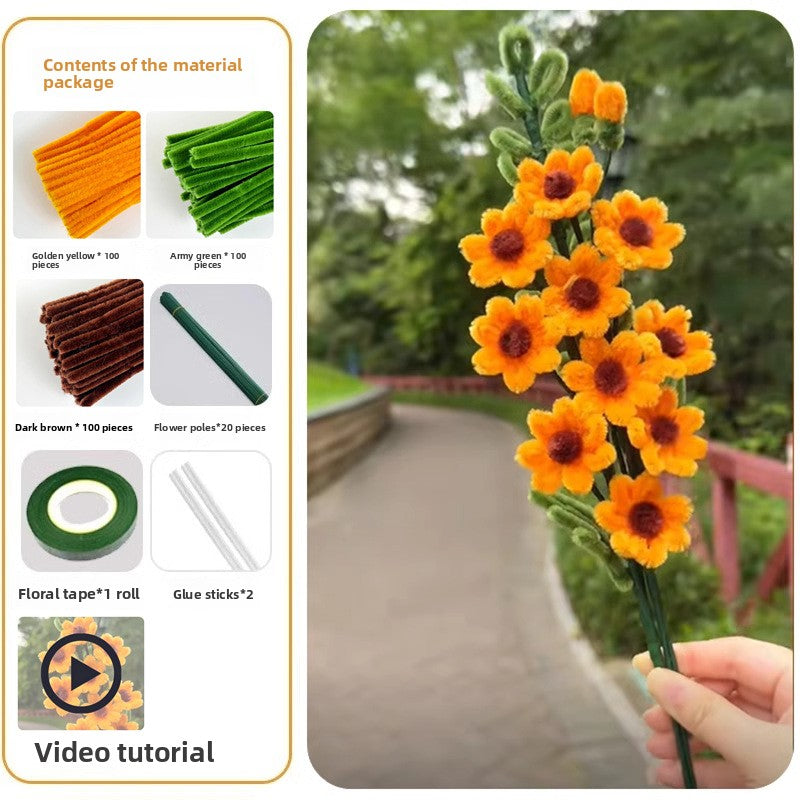 DIY Plush Flower Bouquet Craft
