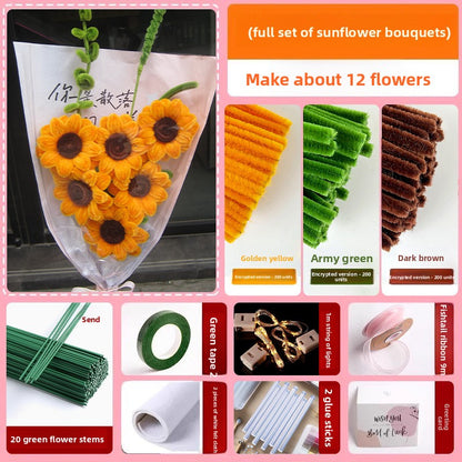DIY Plush Flower Bouquet Craft