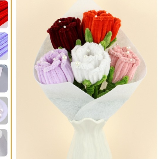DIY Plush Flower Bouquet Craft