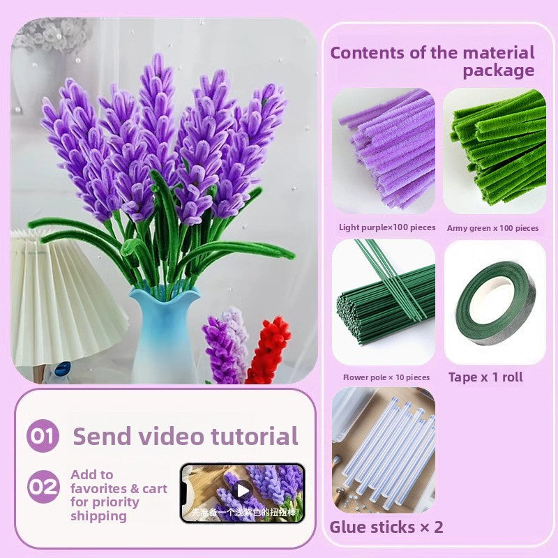 DIY Plush Flower Bouquet Craft