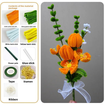 DIY Plush Flower Bouquet Craft