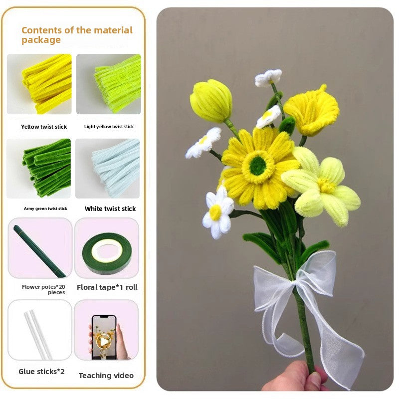 DIY Plush Flower Bouquet Craft