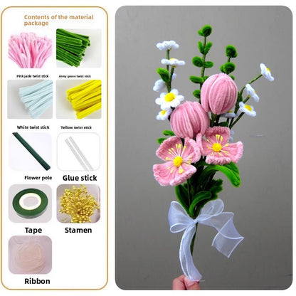 DIY Plush Flower Bouquet Craft