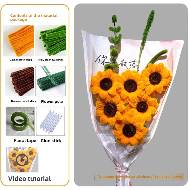 DIY Plush Flower Bouquet Craft