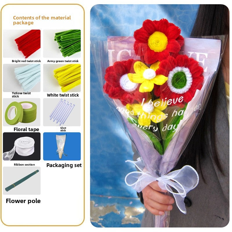 DIY Plush Flower Bouquet Craft