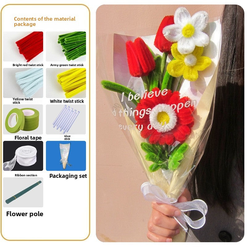 DIY Plush Flower Bouquet Craft