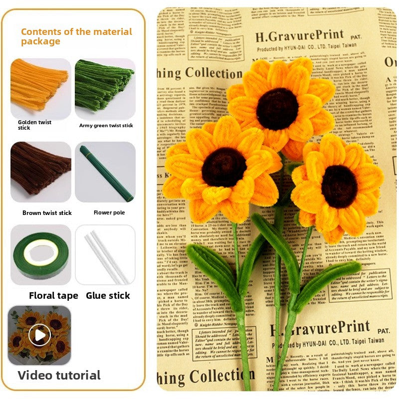 DIY Plush Flower Bouquet Craft