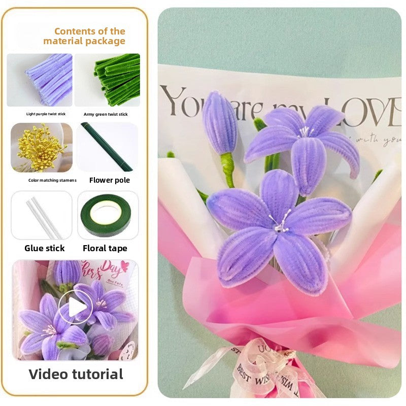 DIY Plush Flower Bouquet Craft