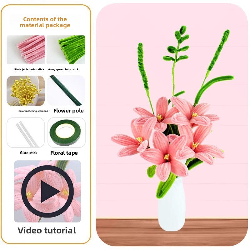 DIY Plush Flower Bouquet Craft