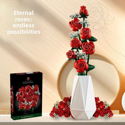 DIY Rose Bouquet Building Blocks Educational Toy