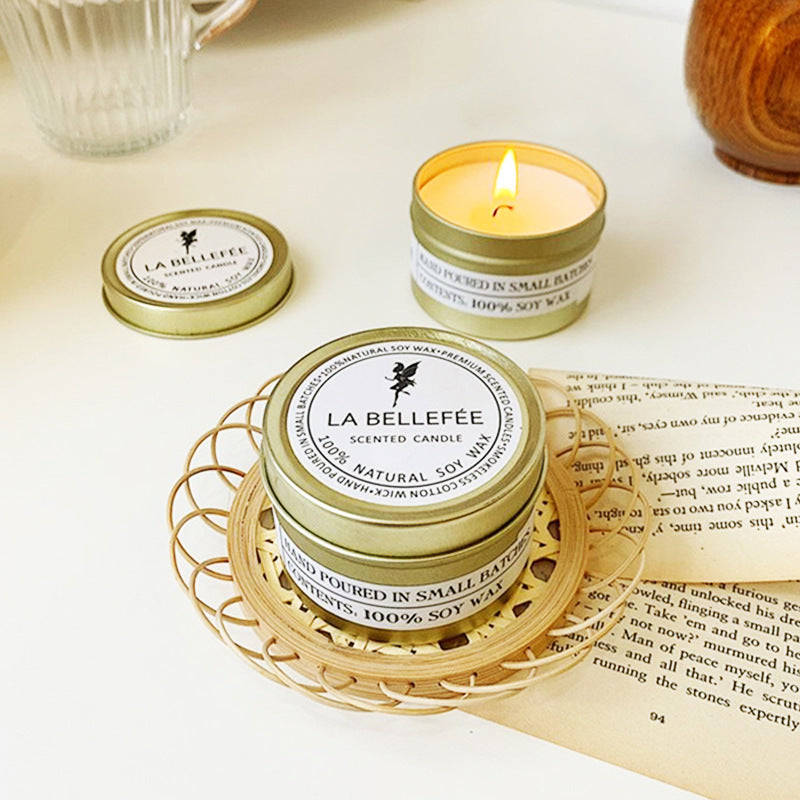 DIY scented soy wax candle in tin