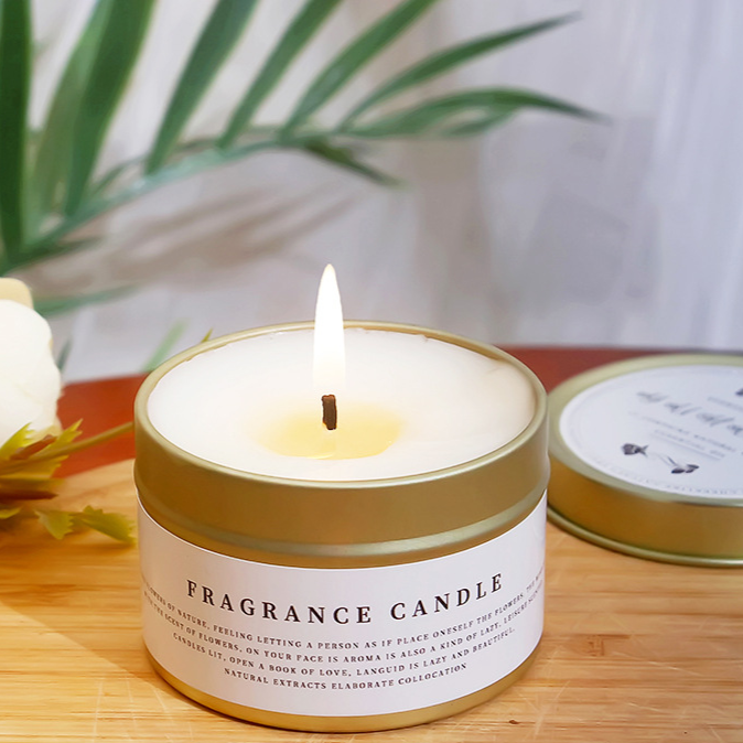 DIY scented soy wax candle in tin