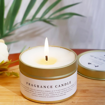 DIY scented soy wax candle in tin
