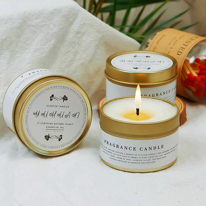 DIY scented soy wax candle in tin