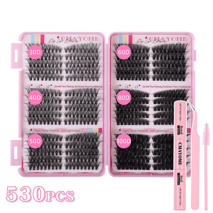DIY Single Cluster False Eyelashes Natural Thick D-Curved