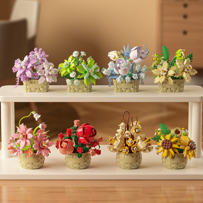 DIY Sunflower Basket Building Blocks
