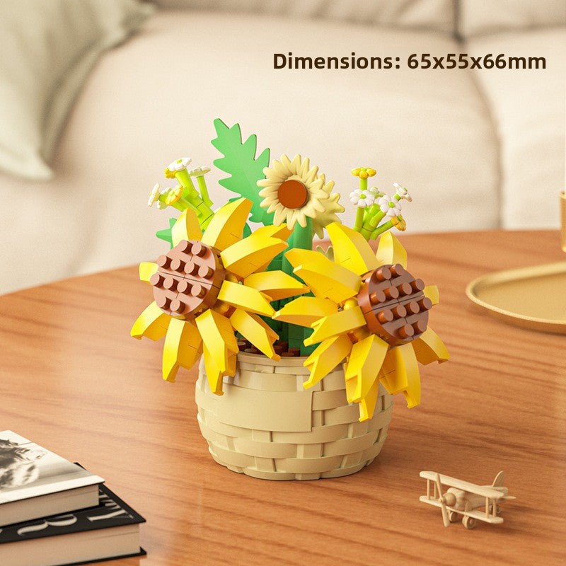 DIY Sunflower Basket Building Blocks