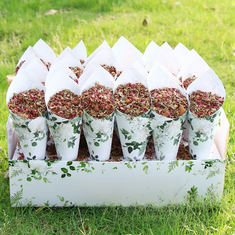 DIY Wedding Paper Flower Tube with Hemp Rope