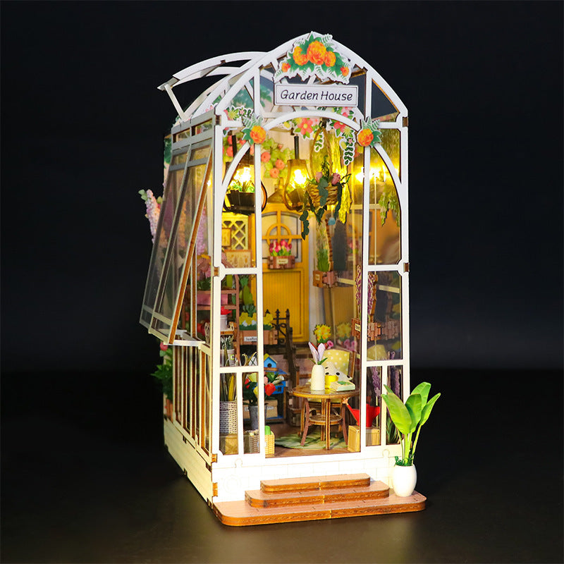 DIY Wooden Flower House Bookend Puzzle