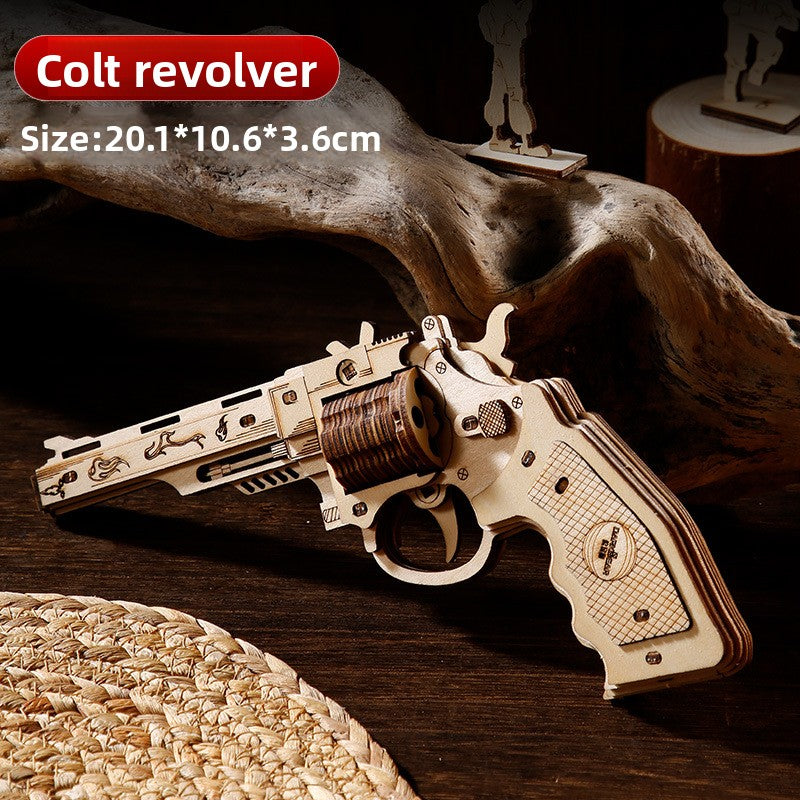 DIY Wooden Rubber Band Gun Puzzle Model