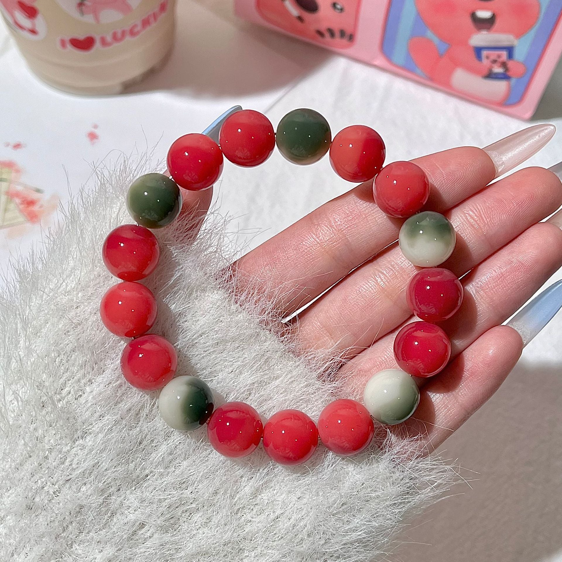 dizzy Rouge round beads Bodhi root bracelets