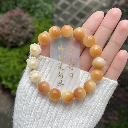 dizzy Rouge round beads Bodhi root bracelets
