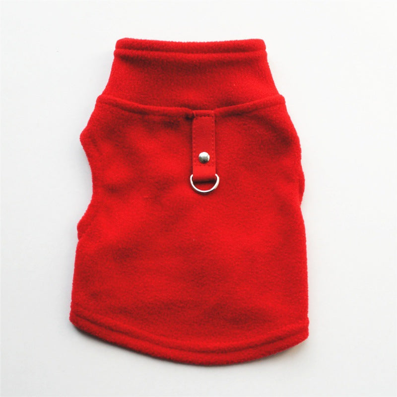 Dog autumn and winter fleece leash Pet clothing