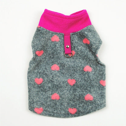 Dog autumn and winter fleece leash Pet clothing
