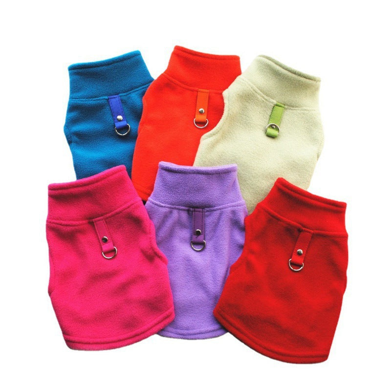 Dog autumn and winter fleece leash Pet clothing