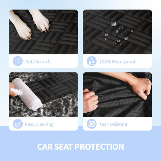 Dog Backseat Cover with Hard Bottom Support