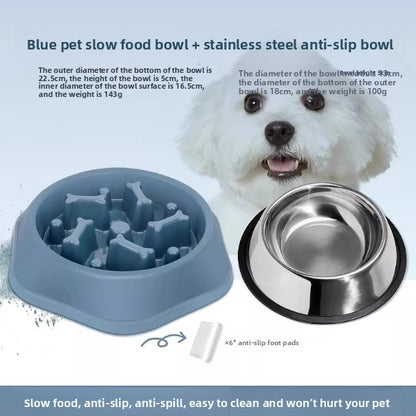 Dog Bowl and Feeder Anti-Tipping Anti-Choking Slow Feeder for Golden Retrievers Large Dogs Pet Slow Feeding Bowl Dog Food Bowl Pet Slow Feeder Dog Accessories