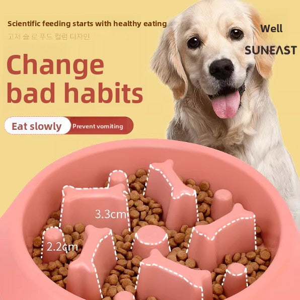 Dog Bowl and Feeder Anti-Tipping Anti-Choking Slow Feeder for Golden Retrievers Large Dogs Pet Slow Feeding Bowl Dog Food Bowl Pet Slow Feeder Dog Accessories