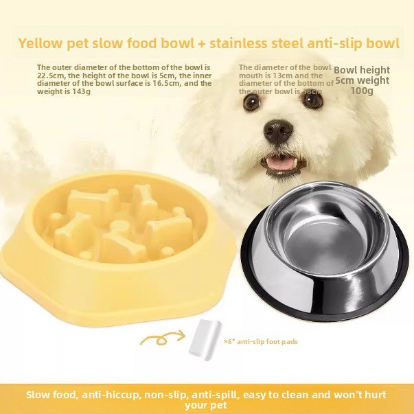 Dog Bowl and Feeder Anti-Tipping Anti-Choking Slow Feeder for Golden Retrievers Large Dogs Pet Slow Feeding Bowl Dog Food Bowl Pet Slow Feeder Dog Accessories
