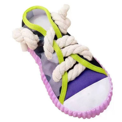 Dog Chew Toy Squeaking Canvas Shoe