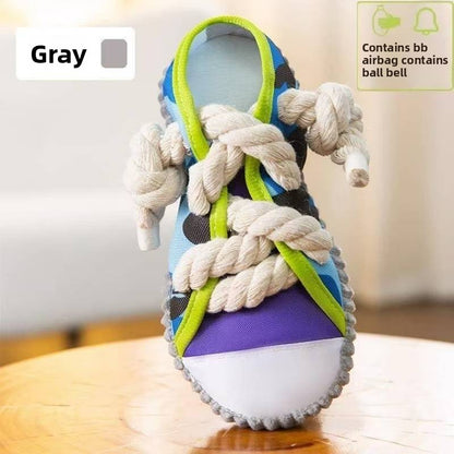 Dog Chew Toy Squeaking Canvas Shoe