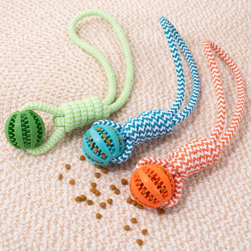 Dog Chew Toy Tug Rope Treat Ball