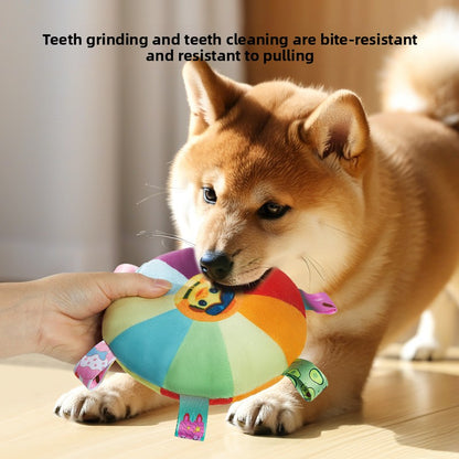 Dog frisbee toy plush sound interaction