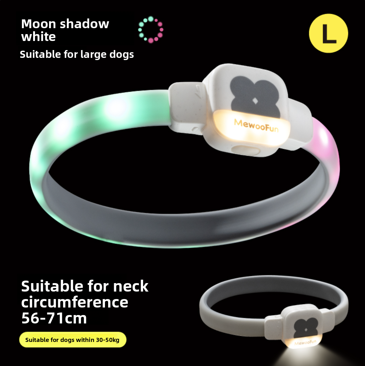 Dog glowing collar