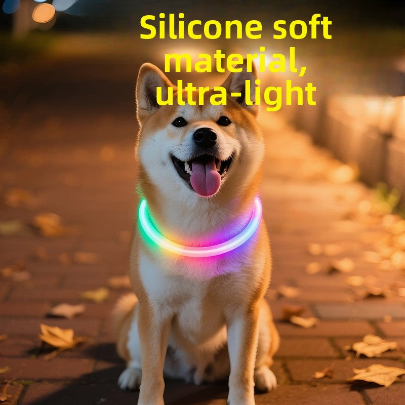 Dog glowing dog collar