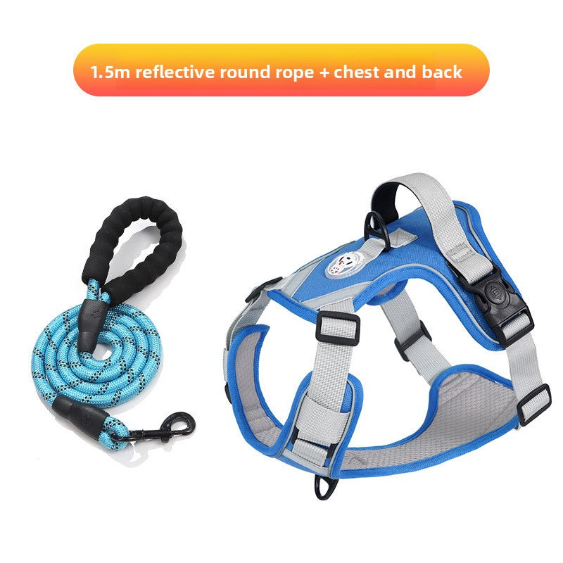 Dog Harness Vest-Style Leash Anti-Pull for Small Medium Large Dogs Reflective Leash