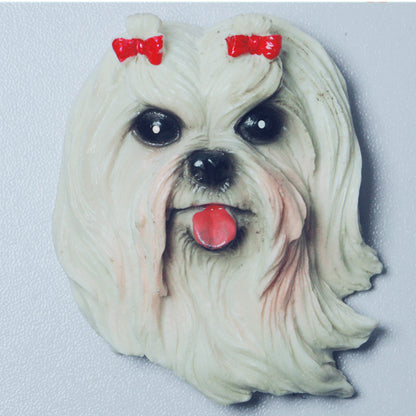 Dog Head Refrigerator Magnets Set