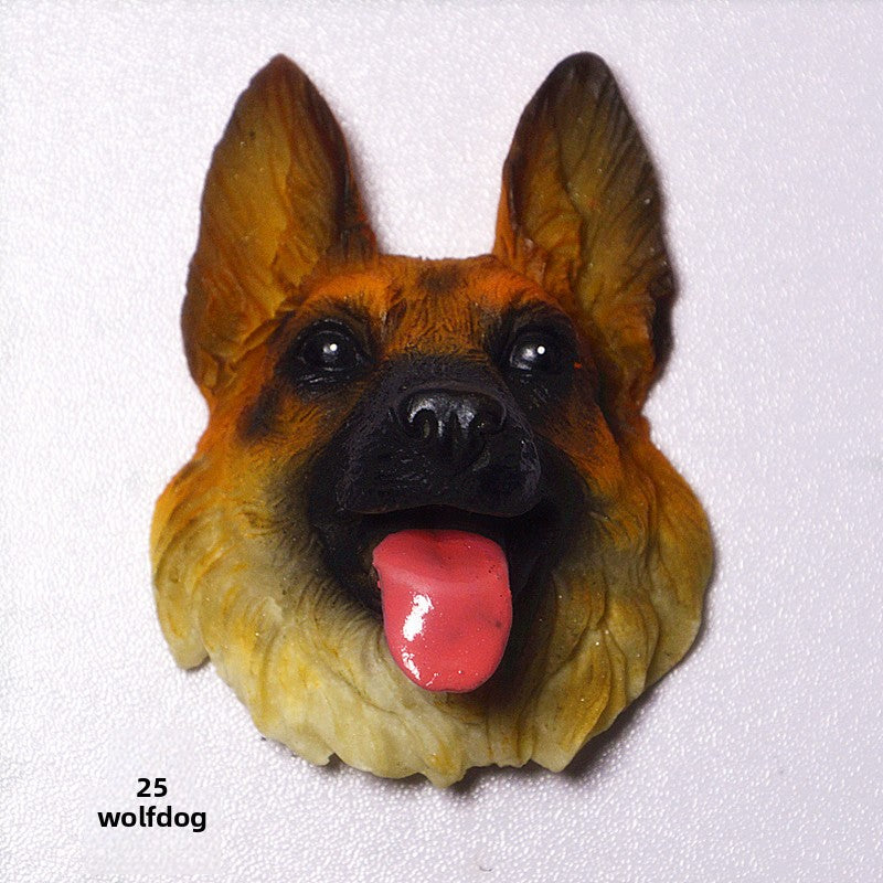 Dog Head Refrigerator Magnets Set